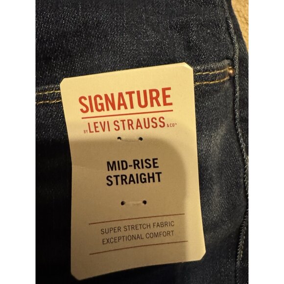 LEVI'S WOMEN'S CLASSIC STRAIGHT MID RISE Dark Wash 16S W33 L30 - Picture 11 of 12